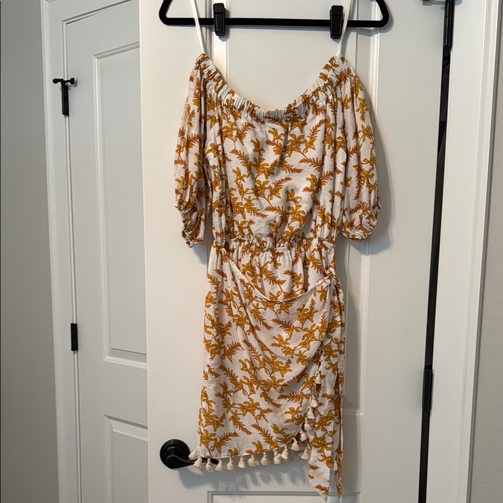 Floral Off-Shoulder Wrap Dress